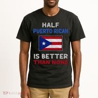 Half Puerto Rican Is Better Than None Puerto Rico Flag Tall T-Shirt thumb 2