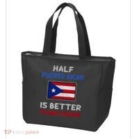 Half Puerto Rican Is Better Than None Puerto Rico Flag Tote Bag thumb 3