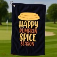 Happy Pumpkin Spice Season Coffee Lover Golf Towel thumb 1