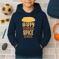Happy Pumpkin Spice Season Coffee Lover Kids Hoodie thumb 2