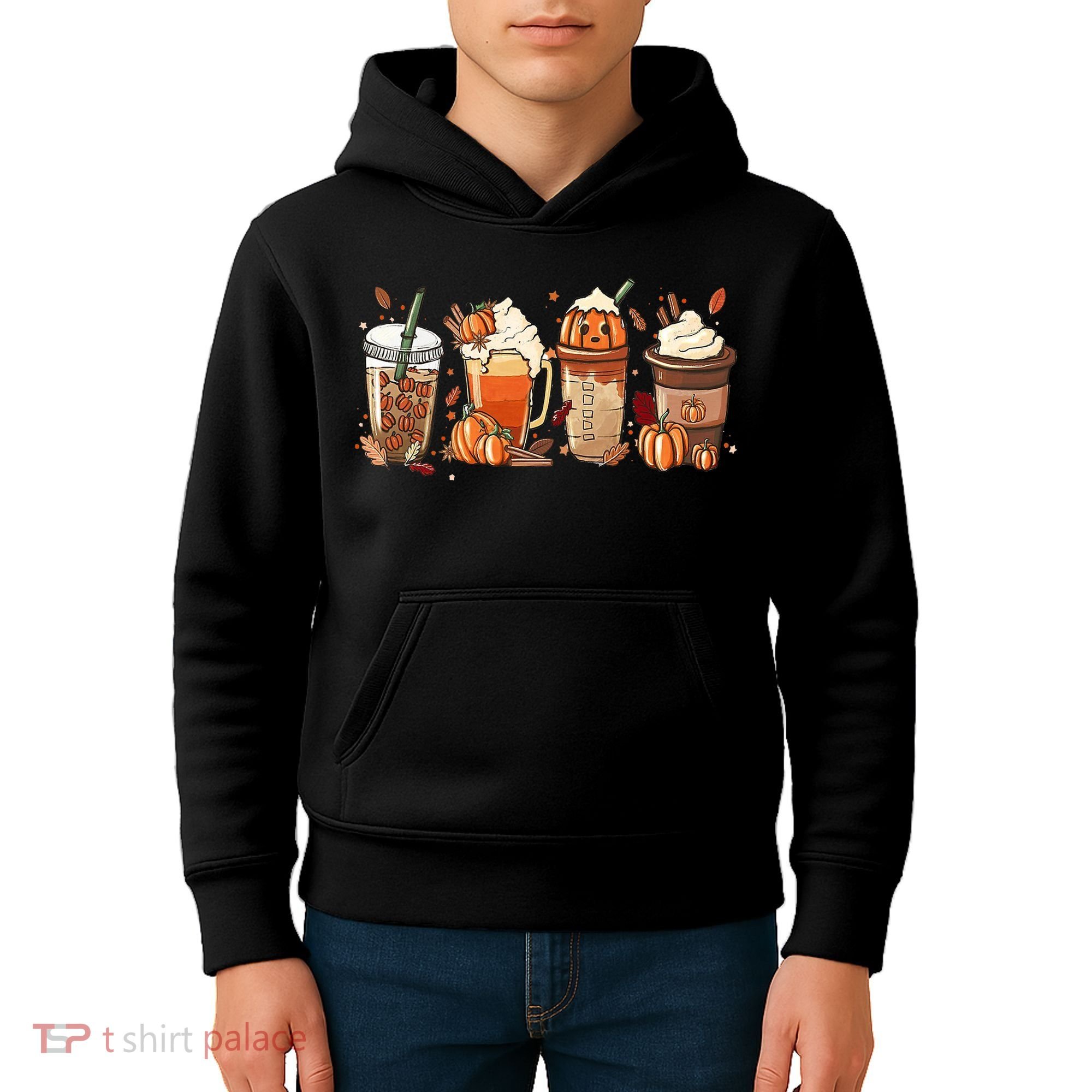 Halloween Pumpkin Spice Coffee Lover Kids Hoodie