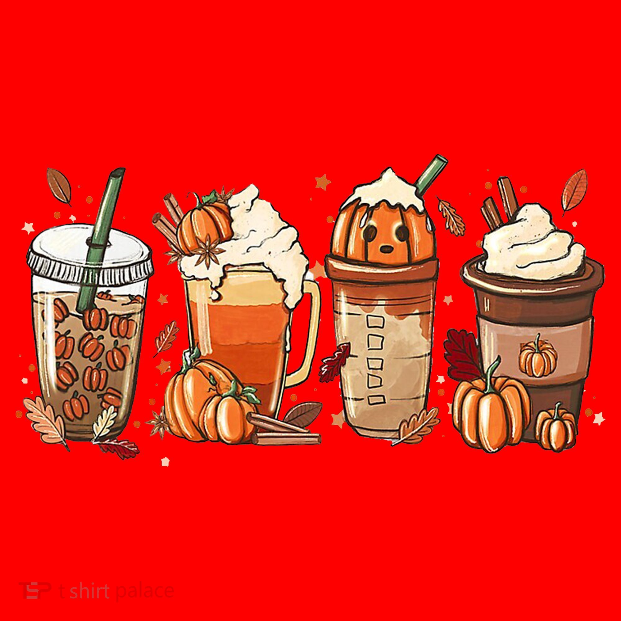 Halloween Pumpkin Spice Coffee Lover Santa Hat