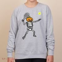 Halloween Pumpkin Skeleton Tennis Costume Women's Sweatshirt thumb 0