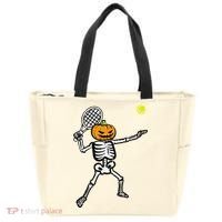 Halloween Pumpkin Skeleton Tennis Costume Tote Bag thumb 0