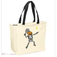 Halloween Pumpkin Skeleton Tennis Costume Tote Bag thumb 2