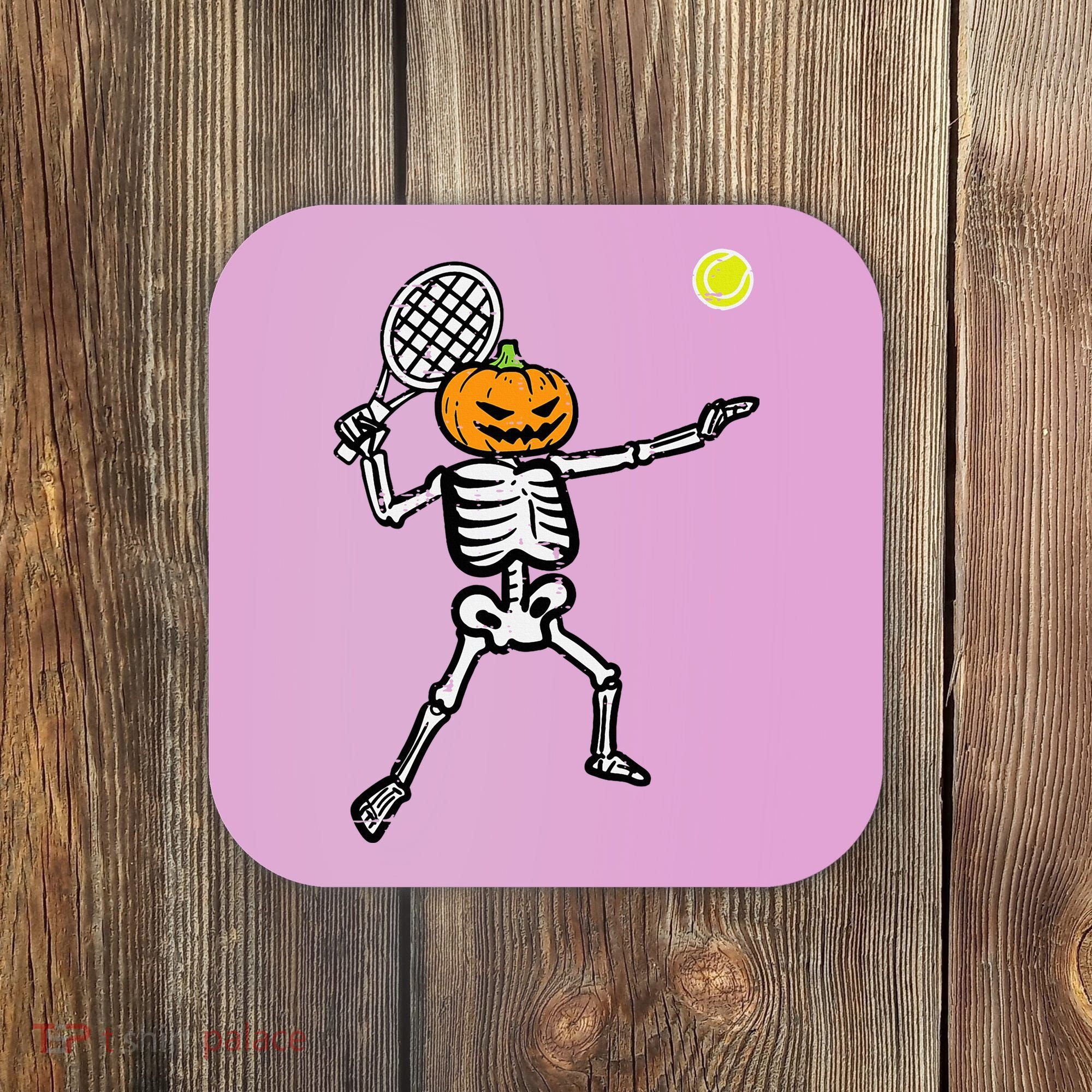 Halloween Pumpkin Skeleton Tennis Costume Coaster
