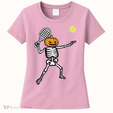 Halloween Pumpkin Skeleton Tennis Costume Women's T-Shirt