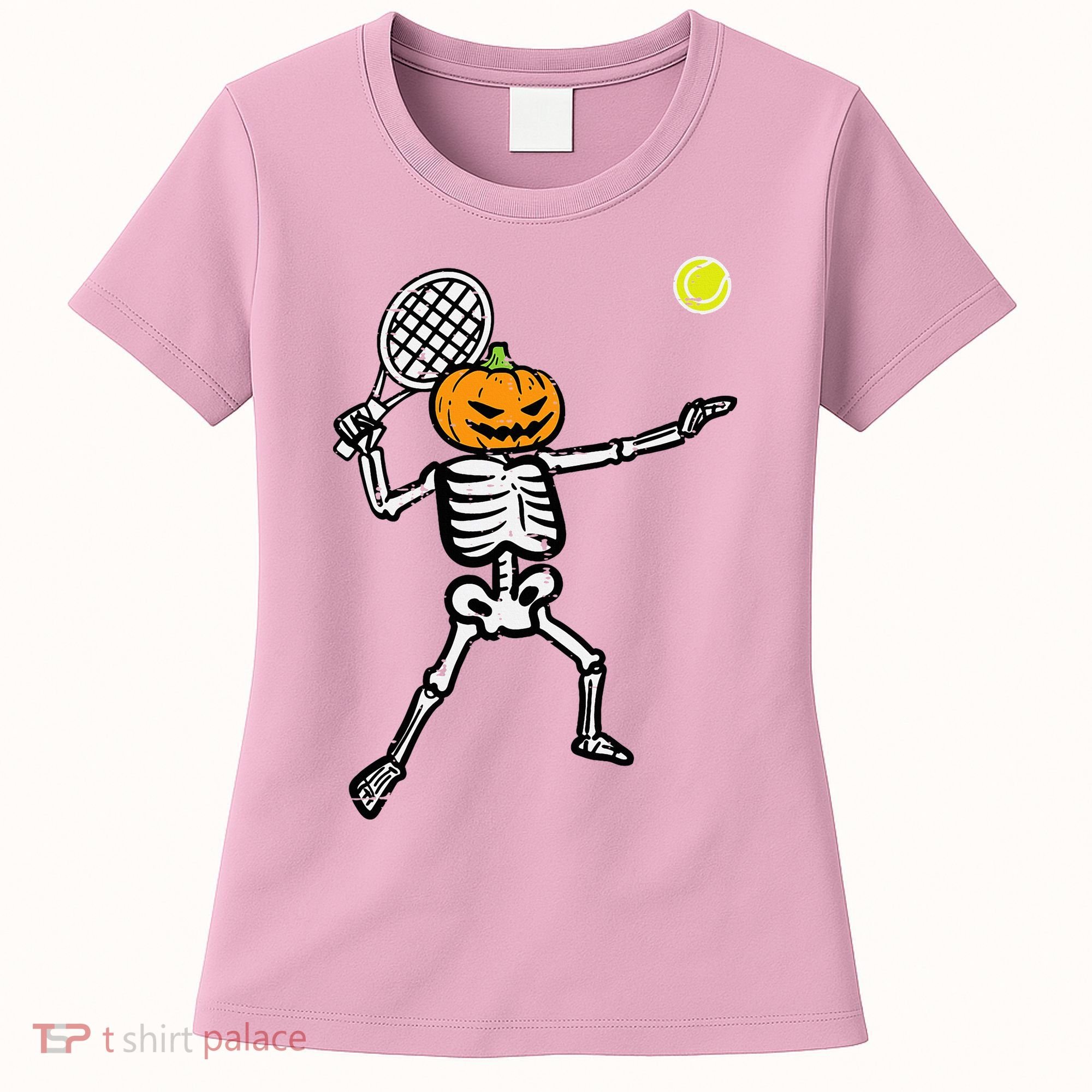 Halloween Pumpkin Skeleton Tennis Costume Women's T-Shirt