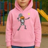 Halloween Pumpkin Skeleton Tennis Costume Kids Hoodie thumb 2