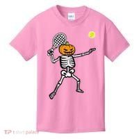 Halloween Pumpkin Skeleton Tennis Costume Kids T-Shirt thumb 0