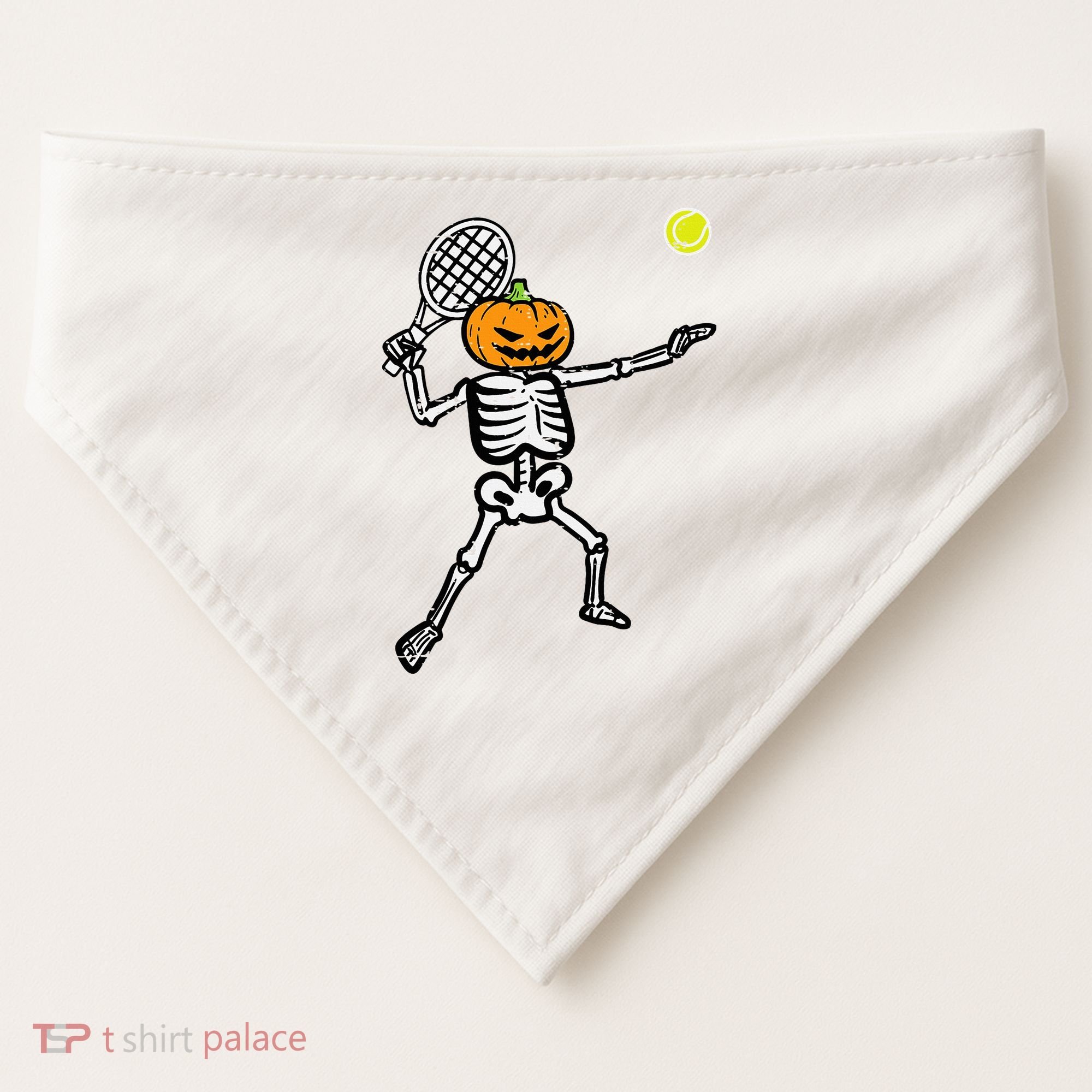 Halloween Pumpkin Skeleton Tennis Costume USA-Made Doggie Bandana