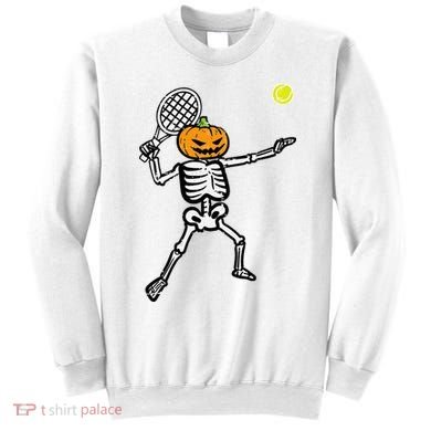 Halloween Pumpkin Skeleton Tennis Costume Sweatshirt
