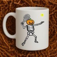 Halloween Pumpkin Skeleton Tennis Costume Coffee Mug thumb 2