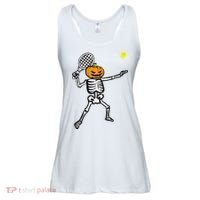 Halloween Pumpkin Skeleton Tennis Costume Ladies Essential Flowy Tank thumb 0