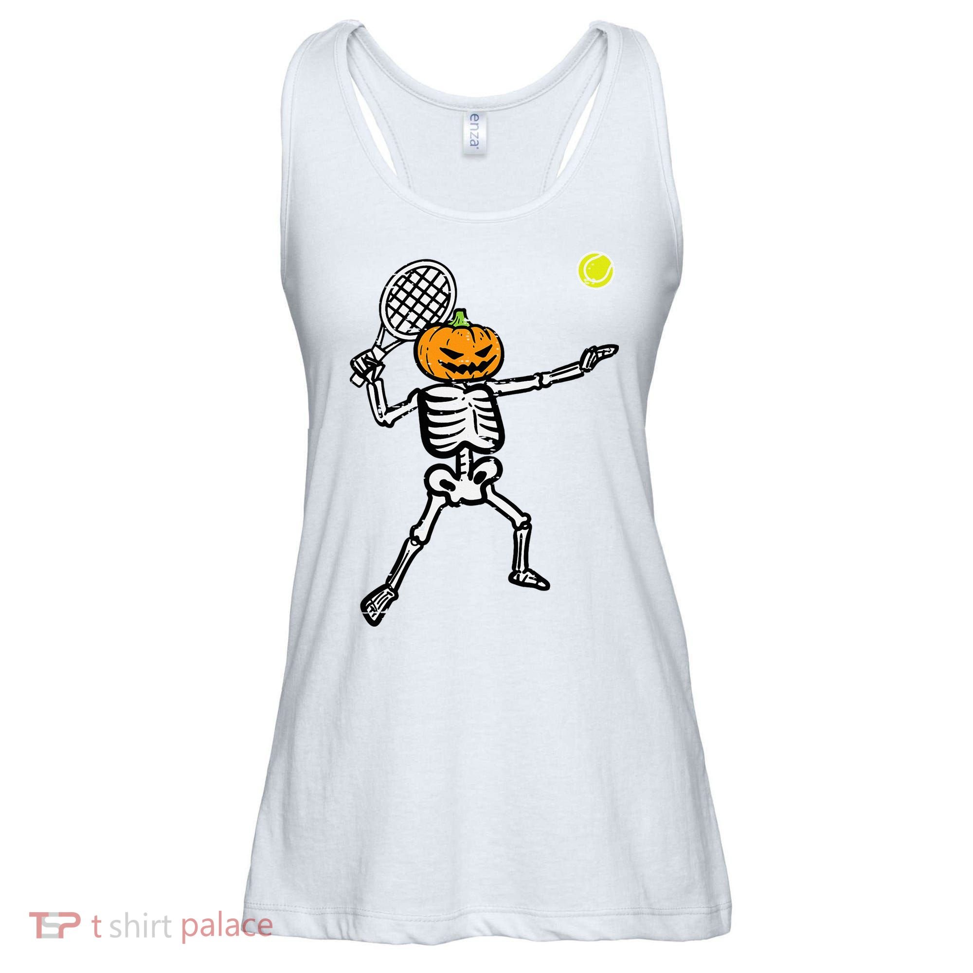 Halloween Pumpkin Skeleton Tennis Costume Ladies Essential Flowy Tank
