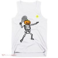 Halloween Pumpkin Skeleton Tennis Costume Tank Top thumb 0