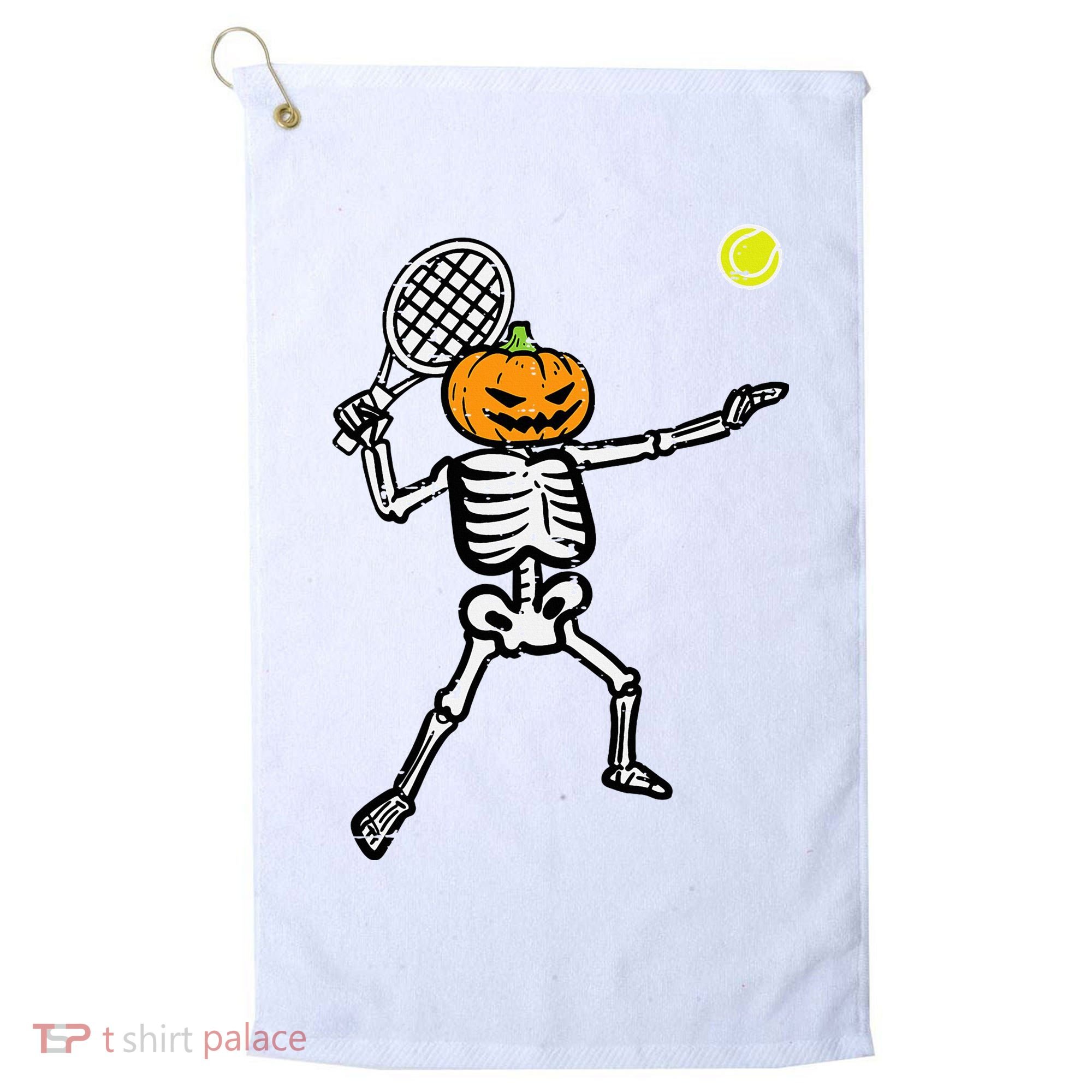 Halloween Pumpkin Skeleton Tennis Costume Golf Towel