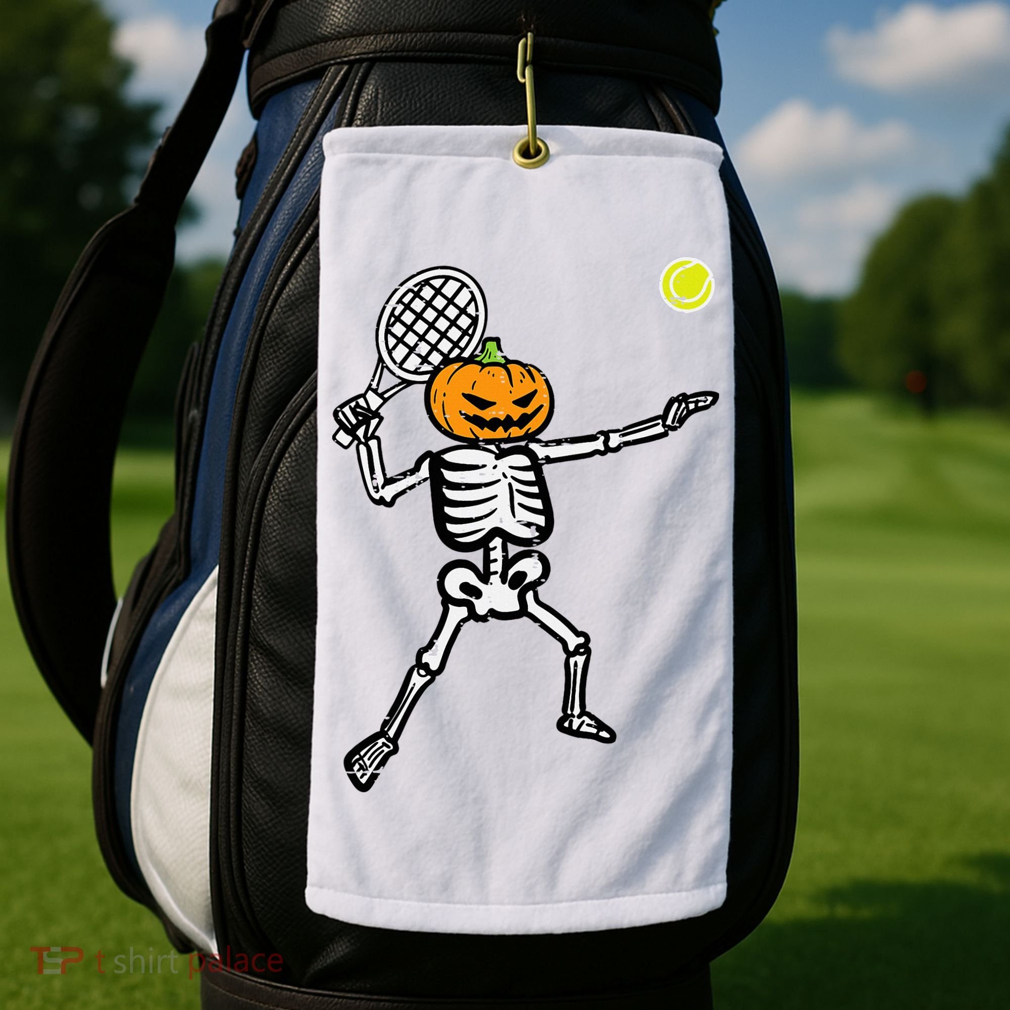 Halloween Pumpkin Skeleton Tennis Costume Golf Towel