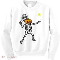 Halloween Pumpkin Skeleton Tennis Costume Kids Sweatshirt thumb 0
