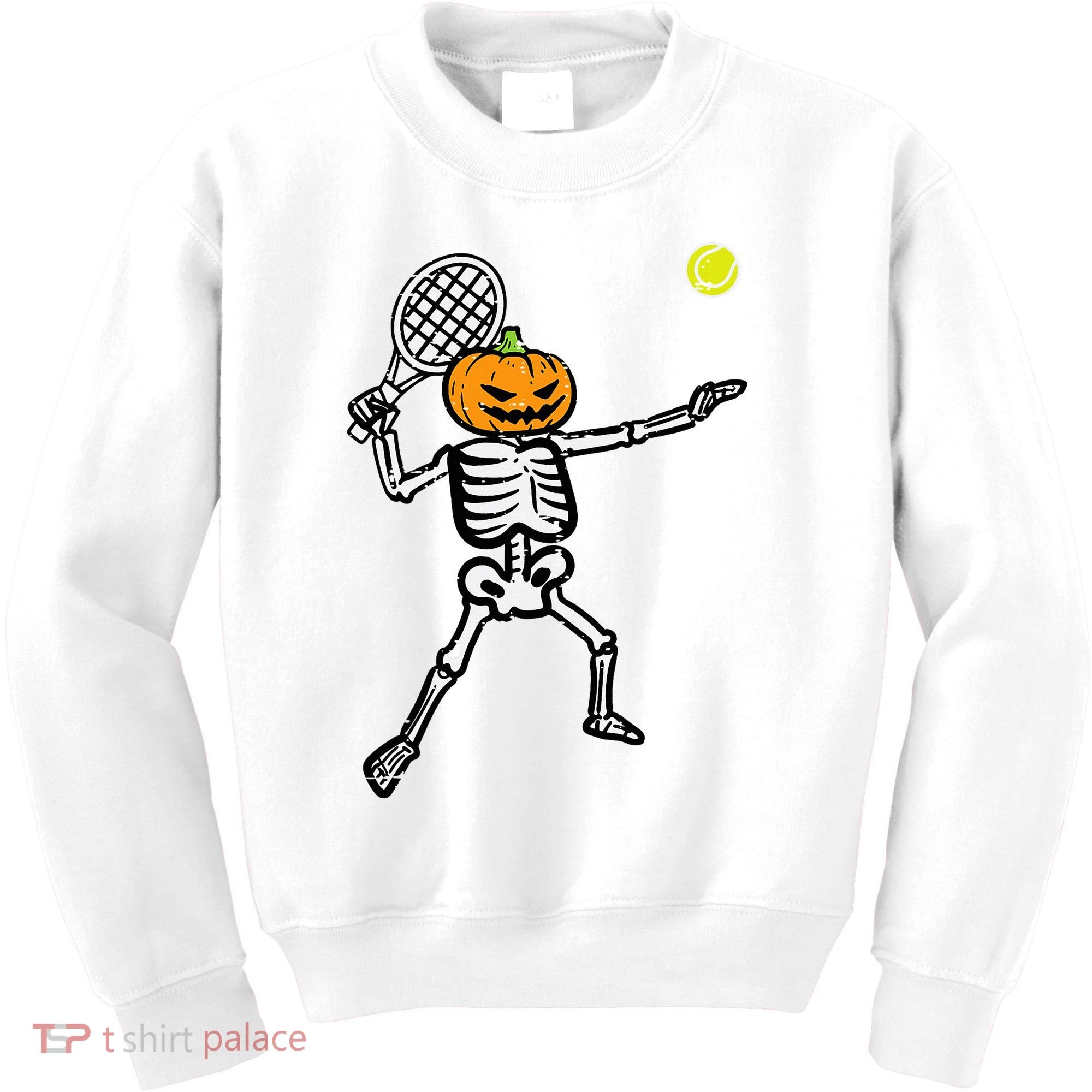 Halloween Pumpkin Skeleton Tennis Costume Kids Sweatshirt