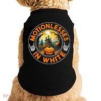 Halloween Pumpkin Scary Funny Motionlesses In White Doggie Tank thumb 0