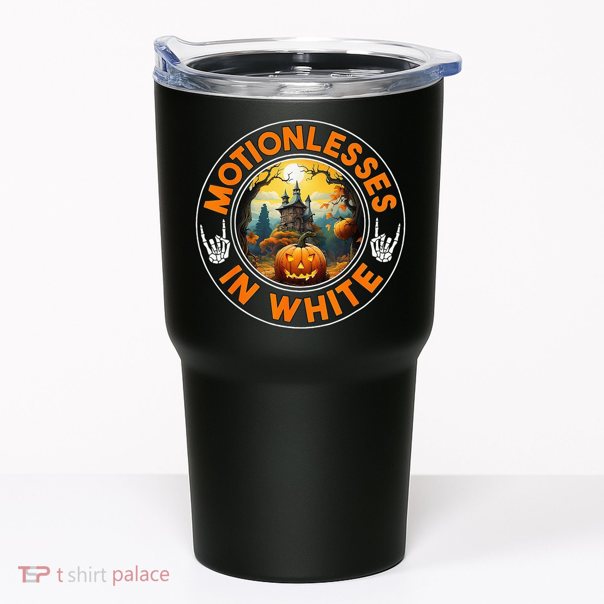 Halloween Pumpkin Scary Funny Motionlesses In White Tumbler