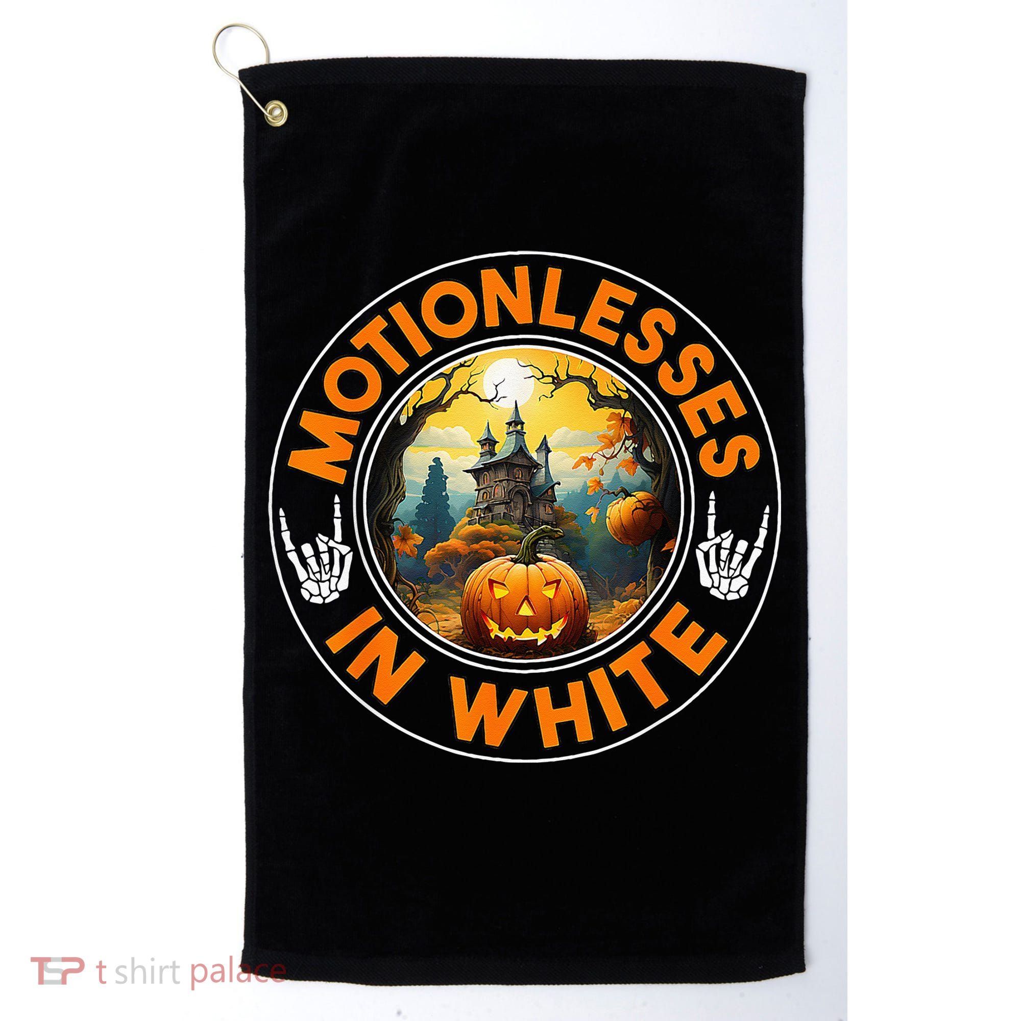 Halloween Pumpkin Scary Funny Motionlesses In White Golf Towel