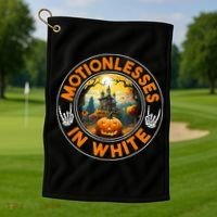 Halloween Pumpkin Scary Funny Motionlesses In White Golf Towel thumb 1