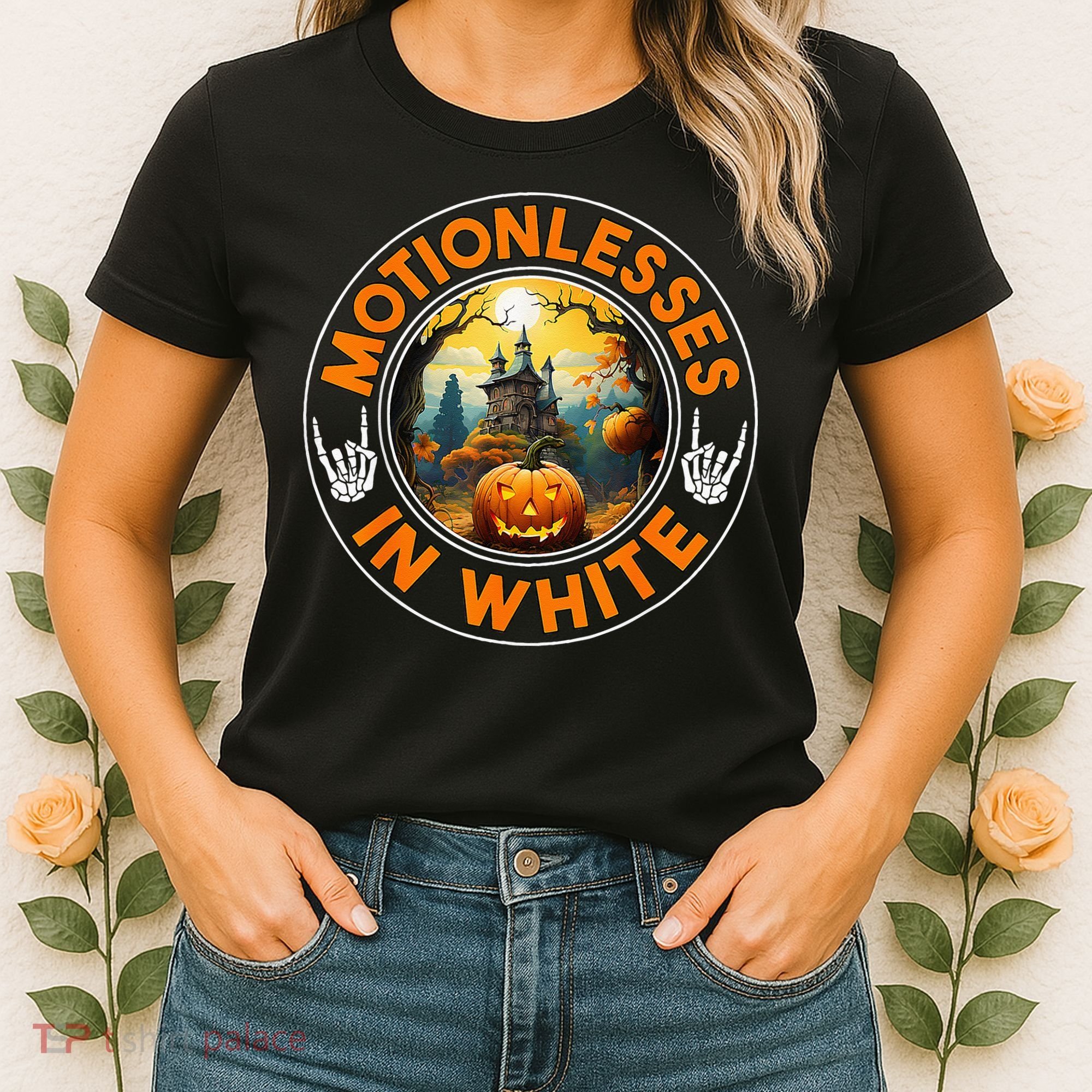 Halloween Pumpkin Scary Funny Motionlesses In White Women's T-Shirt