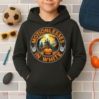Halloween Pumpkin Scary Funny Motionlesses In White Kids Hoodie thumb 2