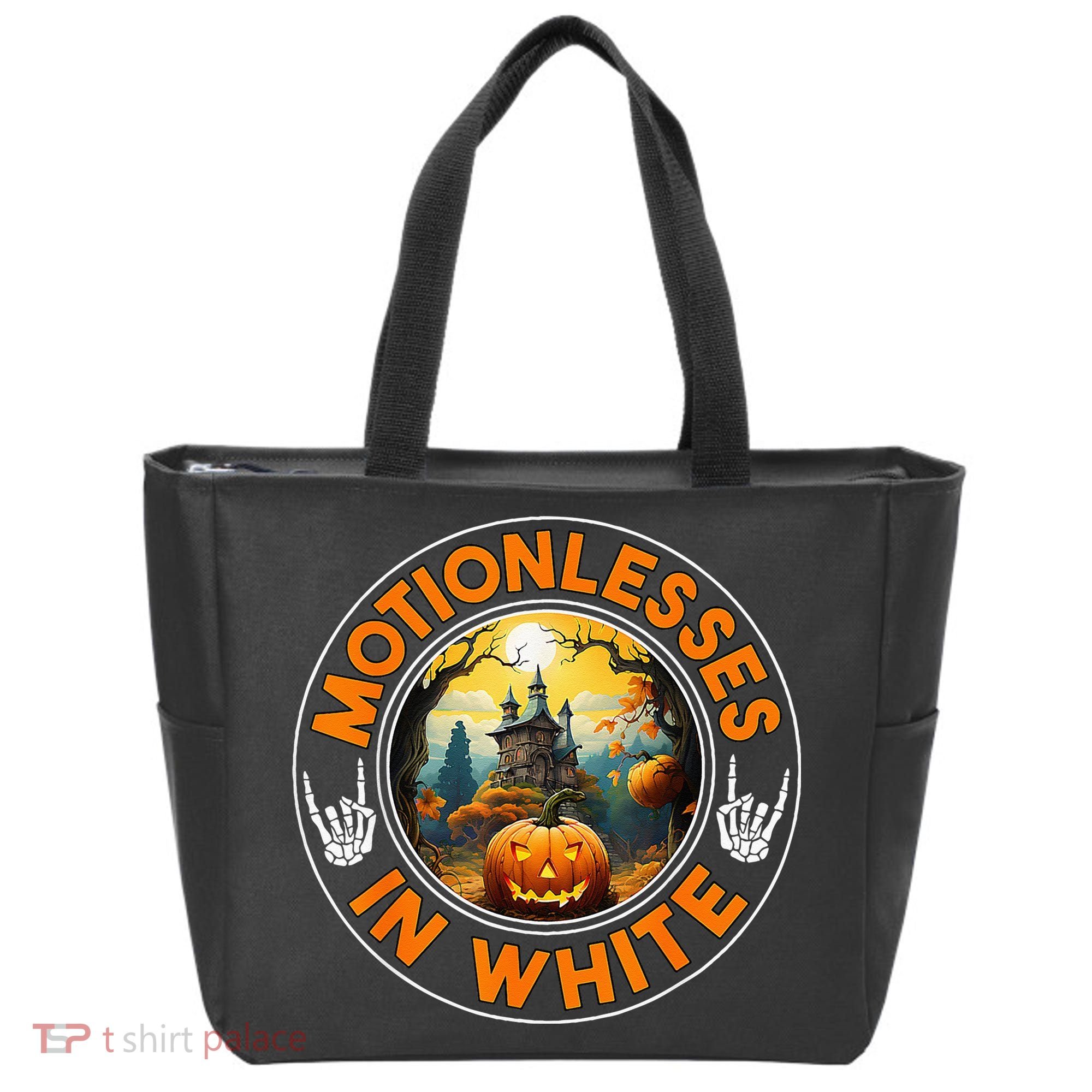 Halloween Pumpkin Scary Funny Motionlesses In White Tote Bag
