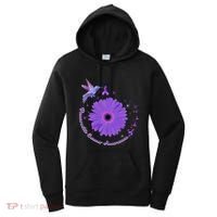 Hummingbird Purple Sunflower Pancreatic Cancer Awareness Gift Women's Hoodie thumb 0