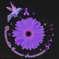 Hummingbird Purple Sunflower Pancreatic Cancer Awareness Gift Women's Hoodie thumb 2