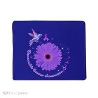 Hummingbird Purple Sunflower Pancreatic Cancer Awareness Gift Mousepad thumb 0