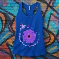 Hummingbird Purple Sunflower Pancreatic Cancer Awareness Gift Women's Tank Top thumb 3