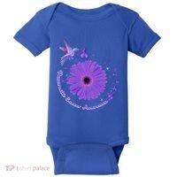 Hummingbird Purple Sunflower Pancreatic Cancer Awareness Gift Baby Bodysuit thumb 0