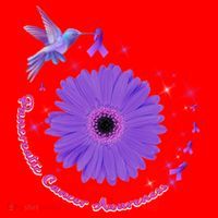 Hummingbird Purple Sunflower Pancreatic Cancer Awareness Gift Santa Hat thumb 1