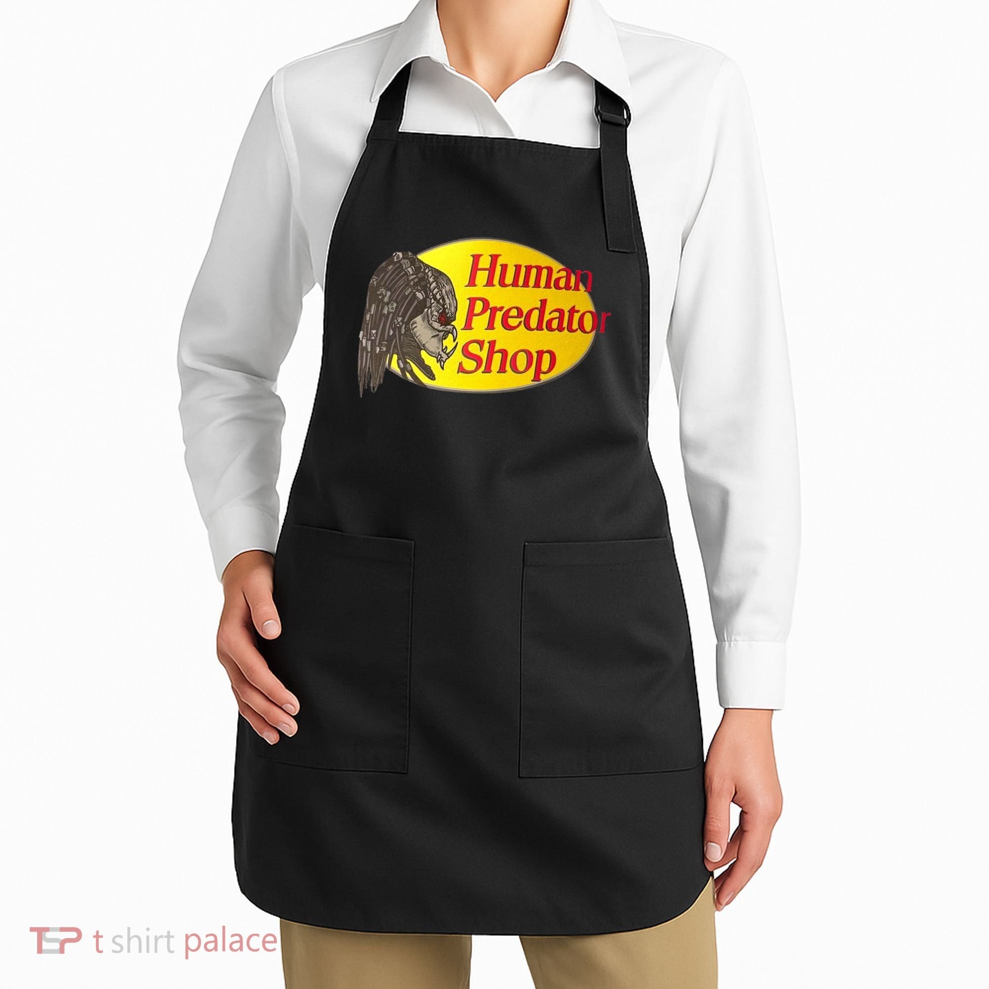 Human Predator Shop Funny Apron