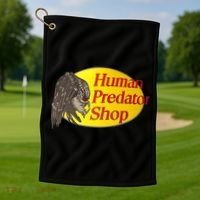 Human Predator Shop Funny Golf Towel thumb 1