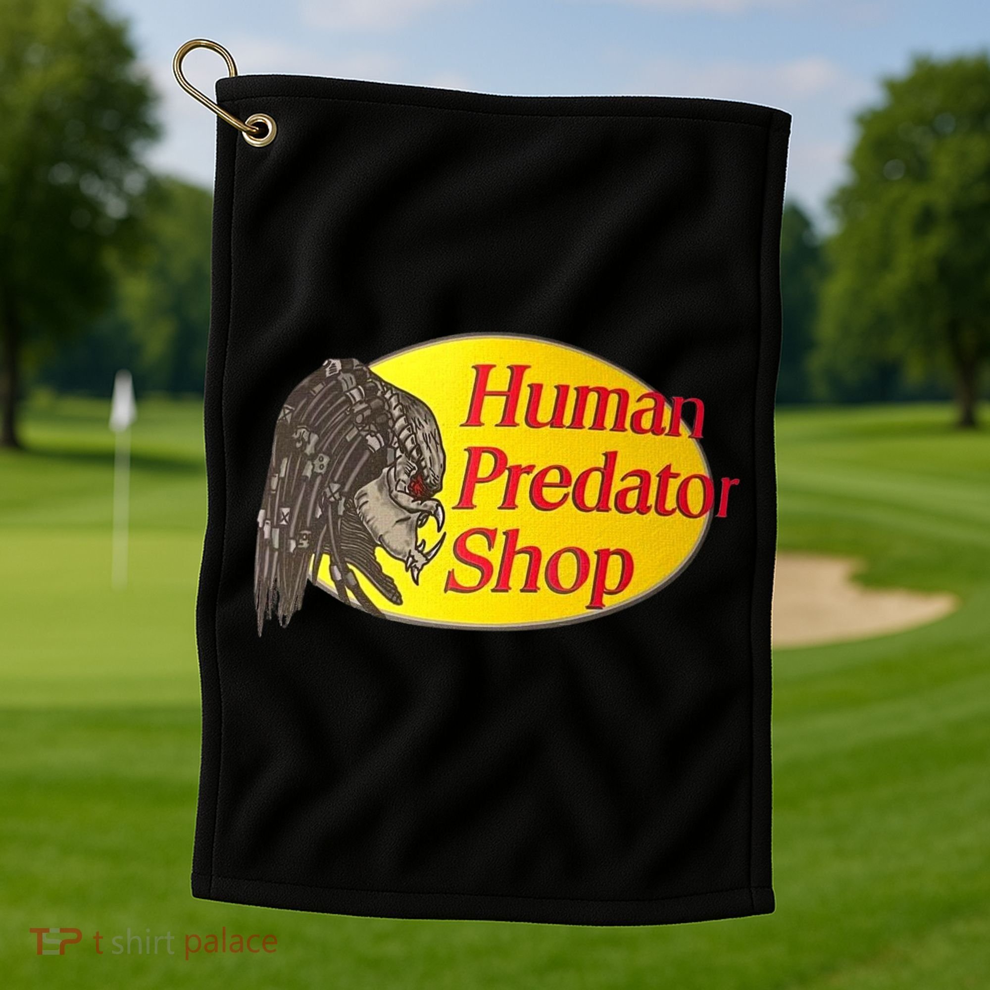Human Predator Shop Funny Golf Towel