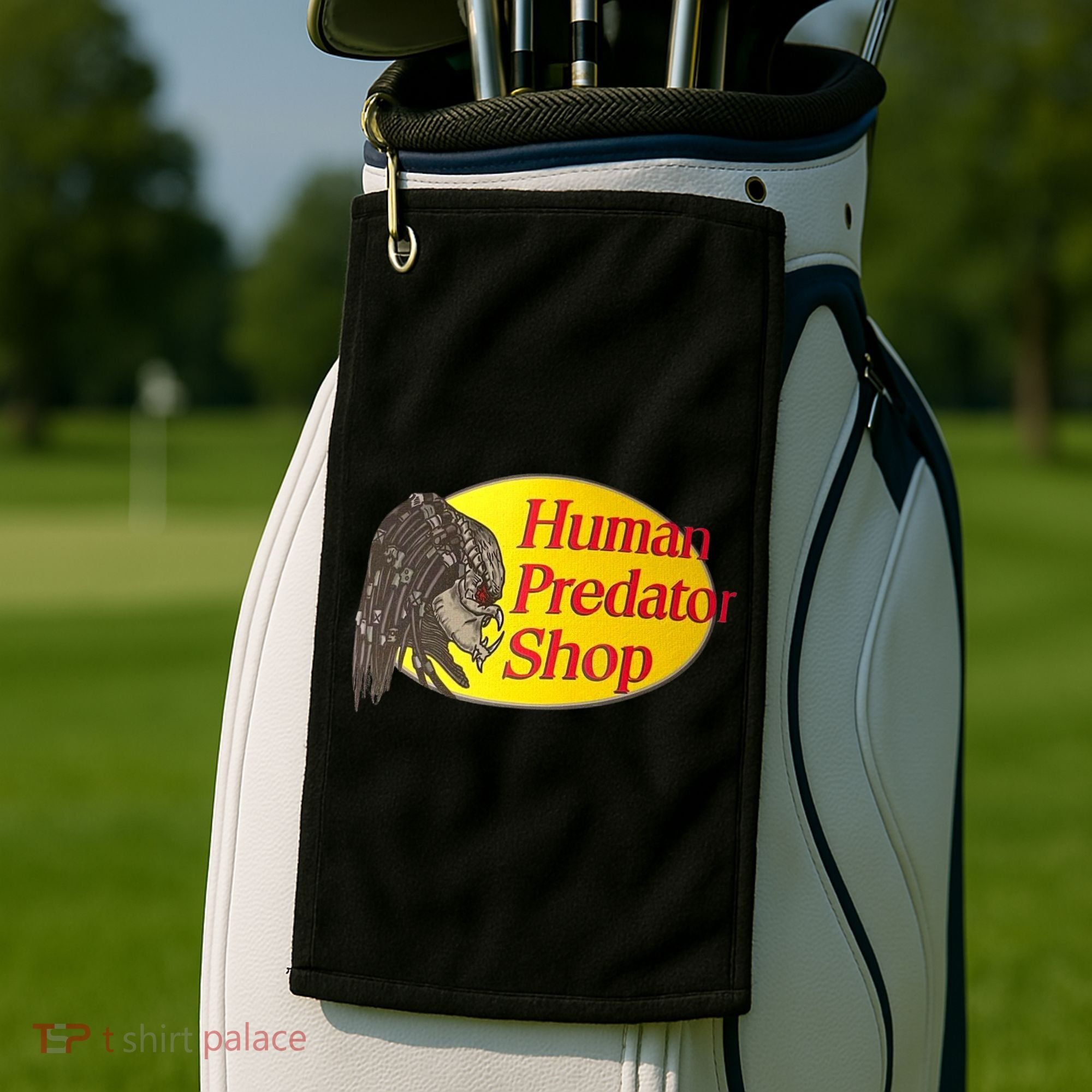 Human Predator Shop Funny Golf Towel