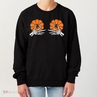 Halloween Pinch Skeleton Pumpkin Boobs Women's Sweatshirt thumb 0