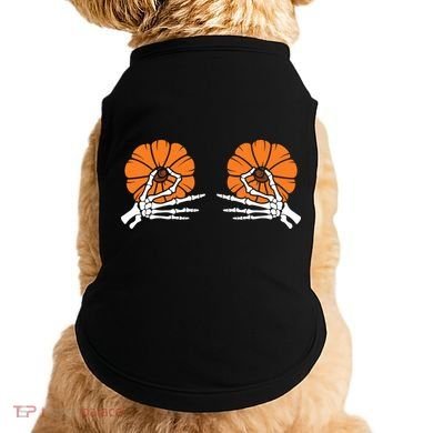 Halloween Pinch Skeleton Pumpkin Boobs Doggie Tank