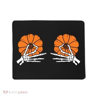 Halloween Pinch Skeleton Pumpkin Boobs Mousepad