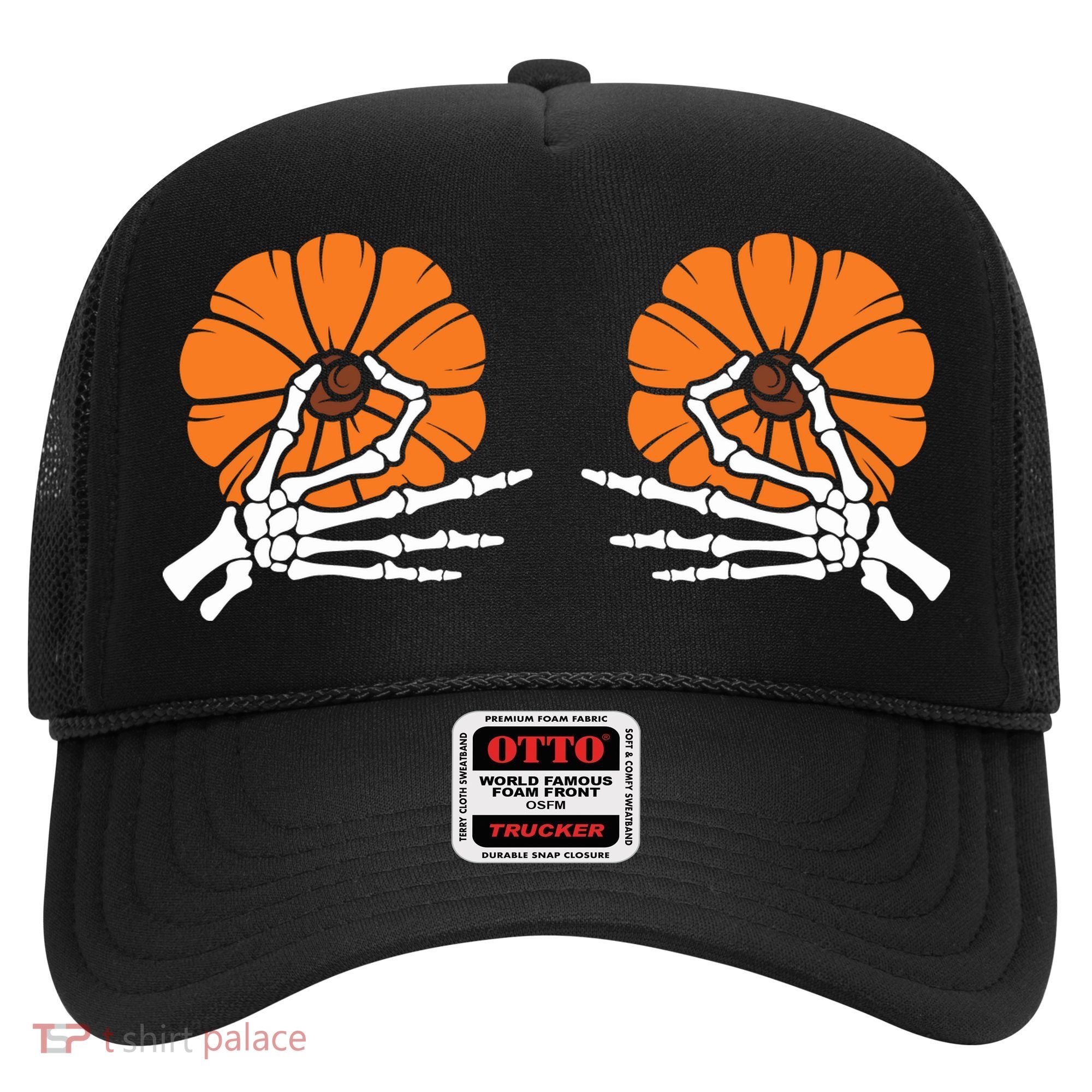 Halloween Pinch Skeleton Pumpkin Boobs Hat