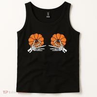 Halloween Pinch Skeleton Pumpkin Boobs Tank Top thumb 2