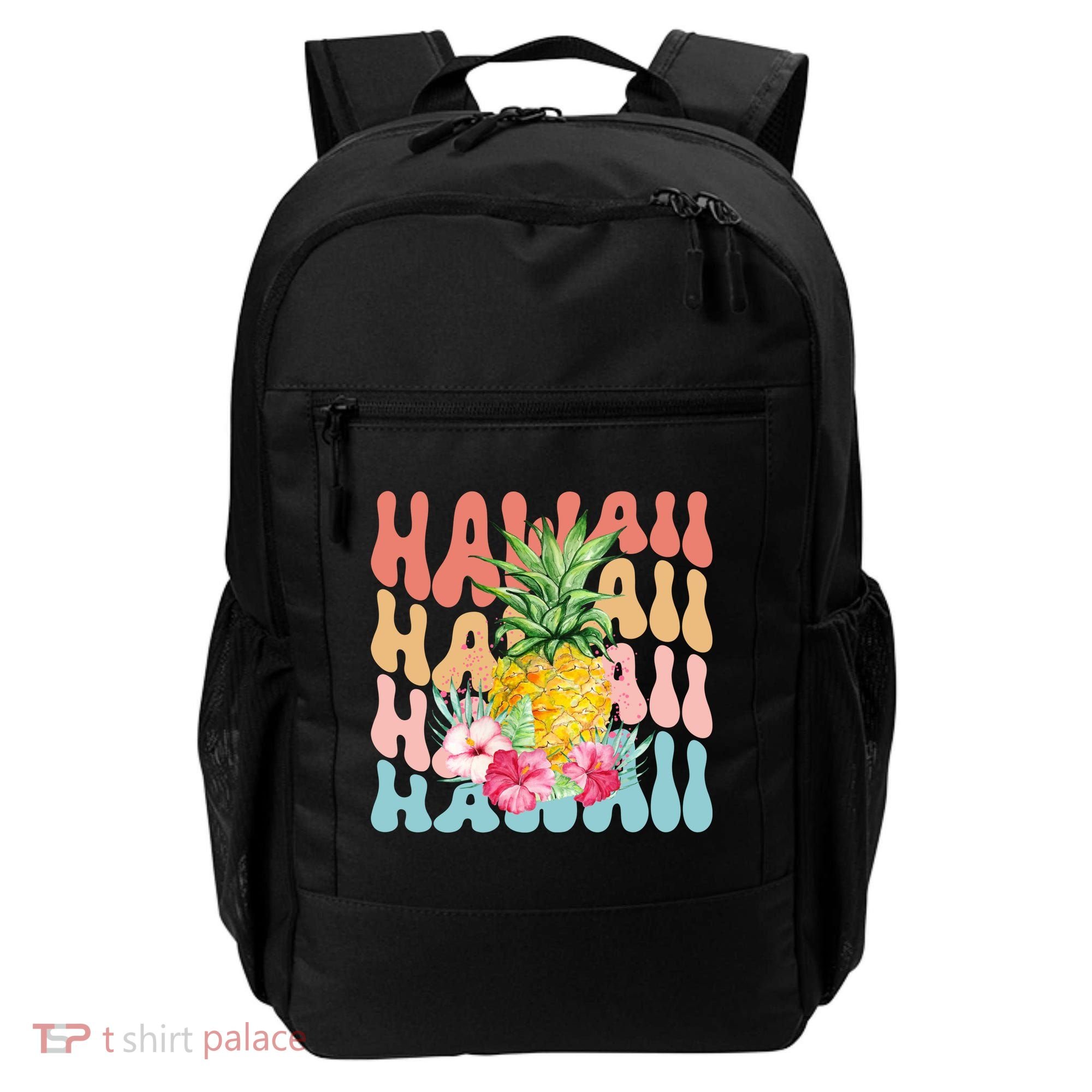 Hawaii Pineapple Summer Groovy Retro Backpack
