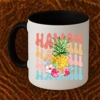 Hawaii Pineapple Summer Groovy Retro Coffee Mug thumb 2