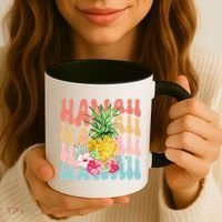 Hawaii Pineapple Summer Groovy Retro Coffee Mug thumb 3