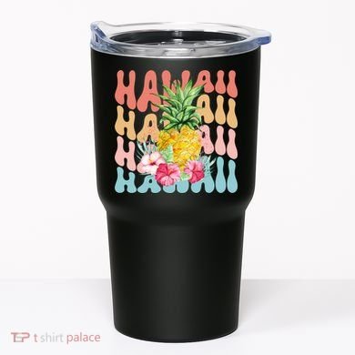 Hawaii Pineapple Summer Groovy Retro Tumbler